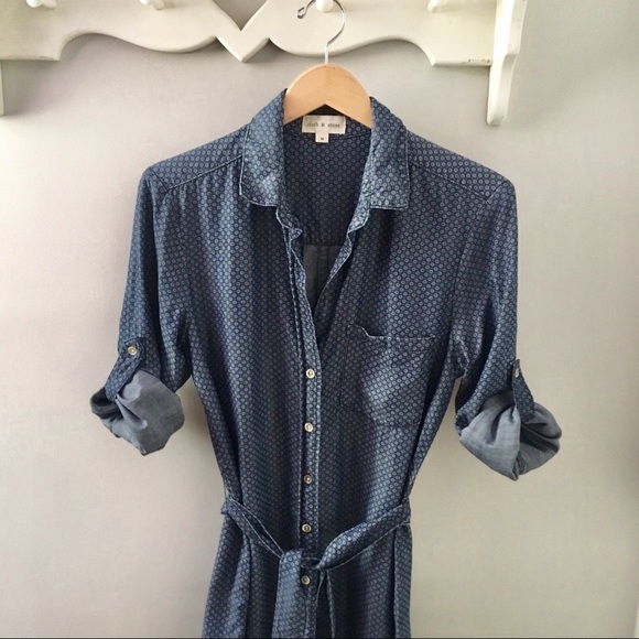 NWOT Cloth & Stone Belted Chambray Shirt Dress - Picture 5 of 7